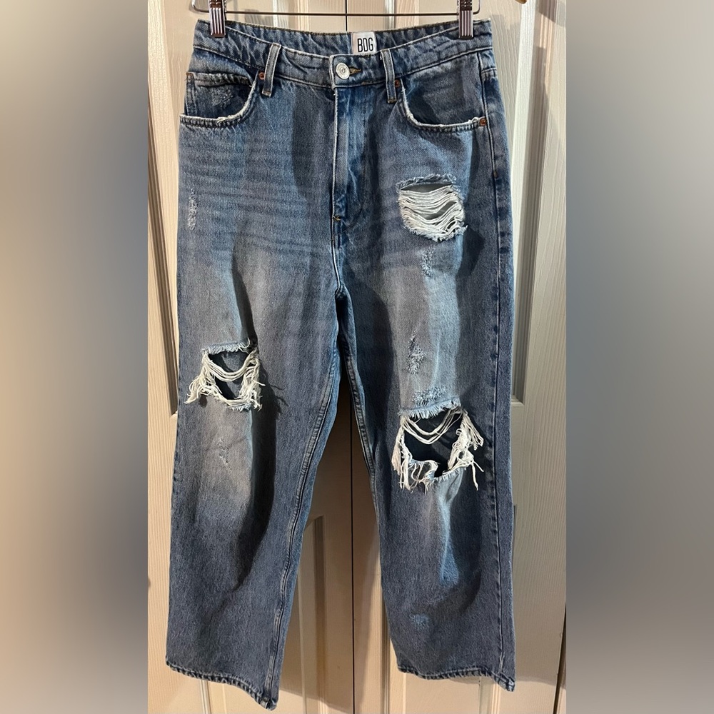 BDG High Rise Distressed Blue Jeans